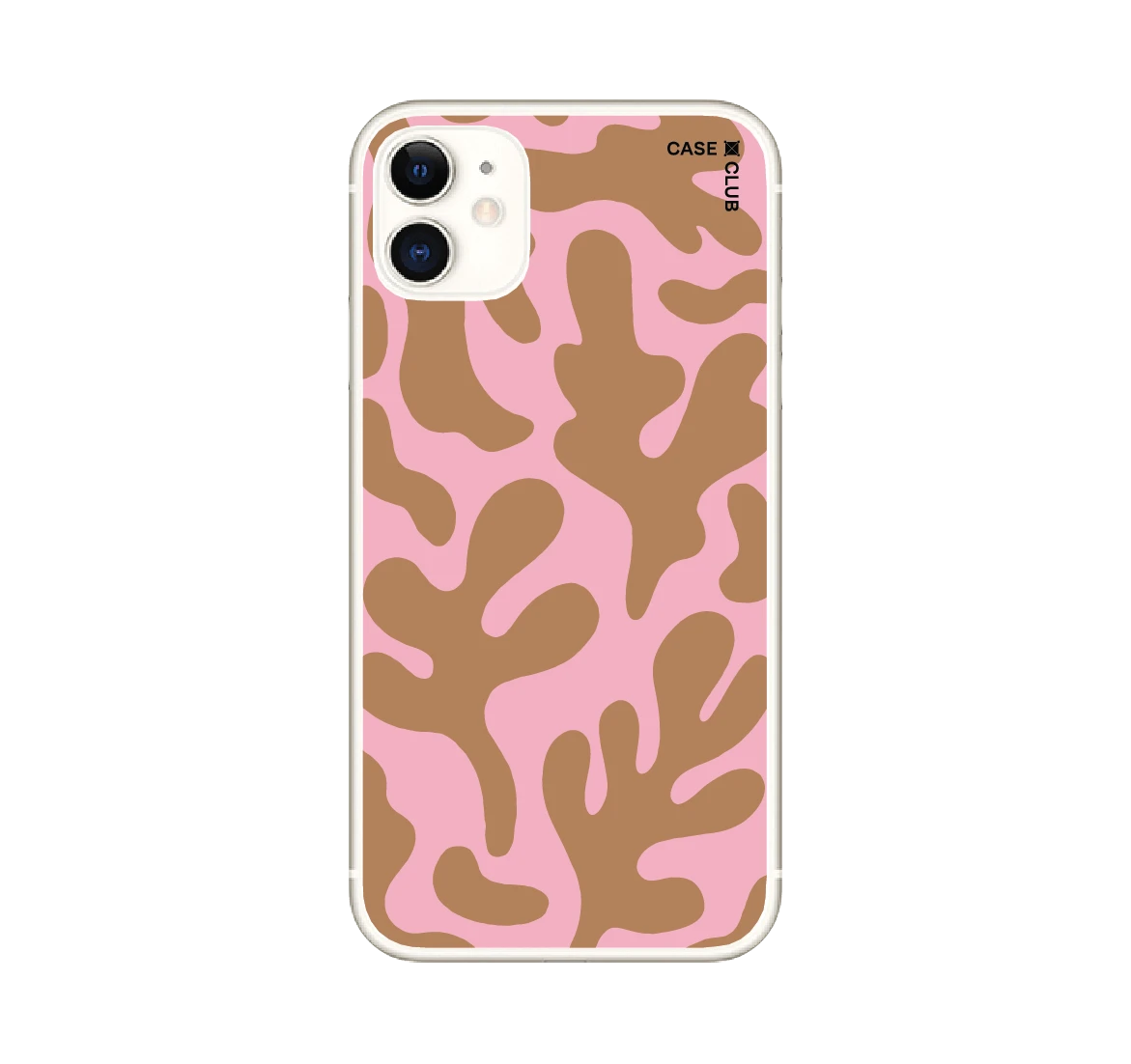 เคสใส iphone 11 ปะการังสีชมพูน้ำตาล